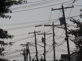 infrastructure, power lines, wooden poles, power outage, Sandy, hurricanes